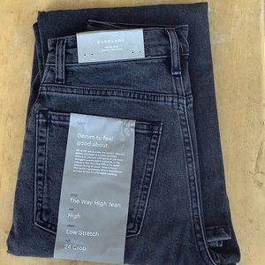 Everlane Way High Straight jeans - Cropped - Washed Black - 24 Crop